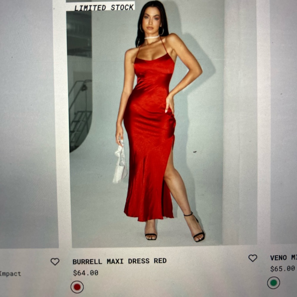 Long red dress